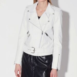 NWT, never worn Walter Baker Bright White Leather  Jacket